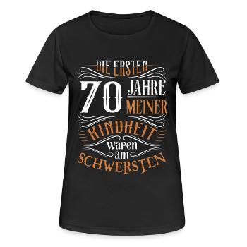 70. Geburtstag Kindheit Lustig - Frauen T-Shirt atmungsaktiv - Schwarz - Vorne - AI Model Female 172 light (172cm)