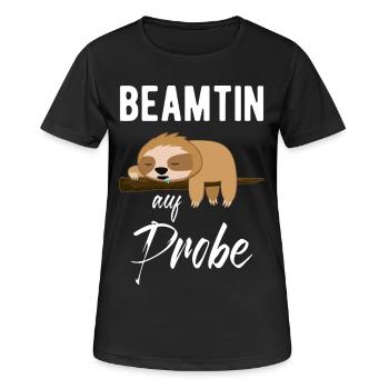 Beamtin Auf Probe Faultier Verbeamtung Geschenk - Frauen T-Shirt atmungsaktiv - Schwarz - Vorne - AI Model Female 172 light (172cm)