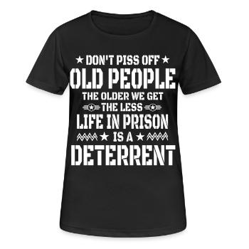 Don't Piss Off Old People - T-shirt respirant Femme - noir - Devant - AI Model Female 172 light (172cm)