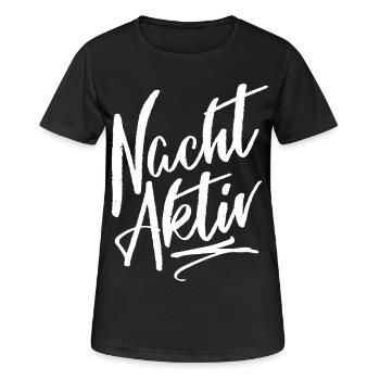 Nachtaktiv - Nachteule - Nachtschwärmer - Frauen T-Shirt atmungsaktiv - Schwarz - Vorne - AI Model Female 172 light (172cm)