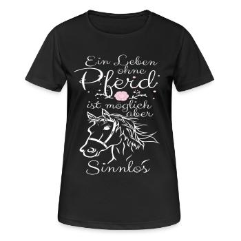 Une vie sans cheval est possible mais inutile ! - T-shirt respirant Femme - noir - Devant - AI Model Female 172 light (172cm)