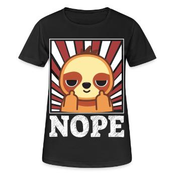 Nope - paresseux avec un majeur - T-shirt respirant Femme - noir - Devant - AI Model Female 172 light (172cm)