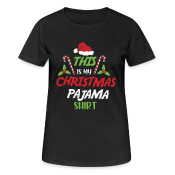 Das ist mein Weihnachtspyjama Lustig Noel - Frauen T-Shirt atmungsaktiv - Schwarz - Vorne - AI Model Female 172 light (172cm)