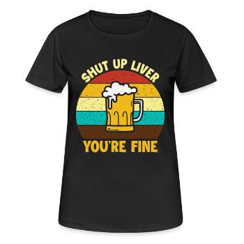 Halt die Leber, du bist in Ordnung für Alkoholiker - Frauen T-Shirt atmungsaktiv - Schwarz - Vorne - AI Model Female 172 light (172cm)