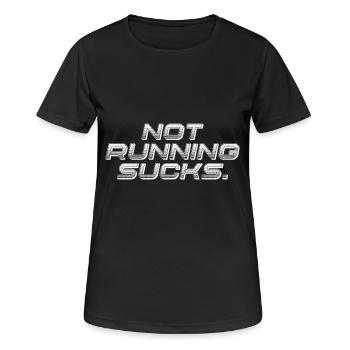 Nicht laufen ist lustig laufen - Frauen T-Shirt atmungsaktiv - Schwarz - Vorne - AI Model Female 172 light (172cm)