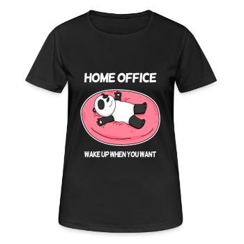 Home Office - Frauen T-Shirt atmungsaktiv - Schwarz - Vorne - AI Model Female 172 light (172cm)