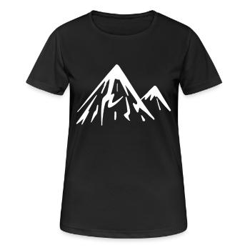 Berg Berge - Frauen T-Shirt atmungsaktiv - Schwarz - Vorne - AI Model Female 172 light (172cm)