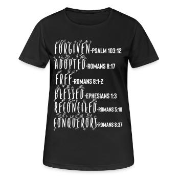 Verset biblique du Saint- - T-shirt respirant Femme - noir - Devant - AI Model Female 172 light (172cm)