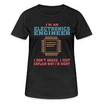 Funny Electronics Engineering Quote for Electronic - Women's Breathable T-Shirt - black - Front - AI Model Female 172 light (172cm)