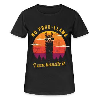 No Probllama Lama Sonnebrille Alpaka Geschenk - Frauen T-Shirt atmungsaktiv - Schwarz - Vorne - AI Model Female 172 light (172cm)