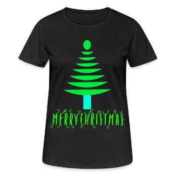 Neon-Kiefern-Weihnachtsbaum - Frauen T-Shirt atmungsaktiv - Schwarz - Vorne - AI Model Female 172 light (172cm)
