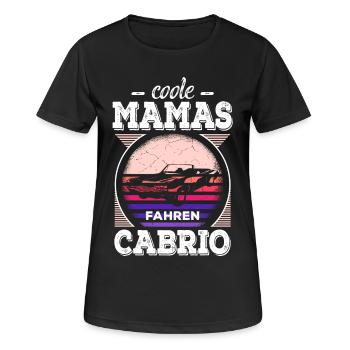 Coole Mamas Fahren Cabrio Retro Auto Oldtimer - Frauen T-Shirt atmungsaktiv - Schwarz - Vorne - AI Model Female 172 light (172cm)
