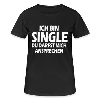 Single - Frauen T-Shirt atmungsaktiv - Schwarz - Vorne - AI Model Female 172 light (172cm)