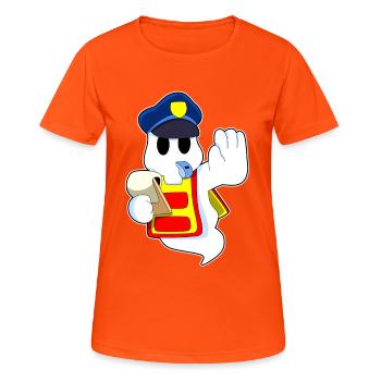 Geist Polizist Strafzettel Polizei - Frauen T-Shirt atmungsaktiv - Neonorange - Vorne - AI Model Female 172 dark (172cm)