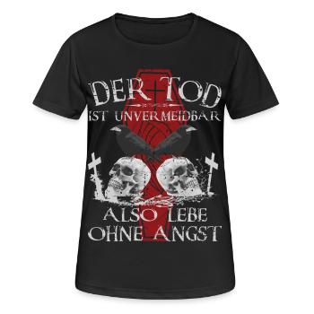 Der Tod ist Unvermeidbar - Frauen T-Shirt atmungsaktiv - Schwarz - Vorne - AI Model Female 172 light (172cm)