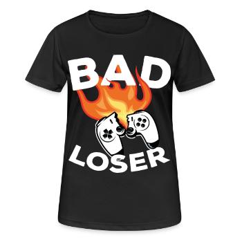 Bad loser Manette Jeux Vidéo Gamer Humour Gaming - T-shirt respirant Femme - noir - Devant - AI Model Female 172 light (172cm)