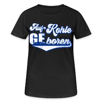 Auf Kohle geboren | Gelsenkirchen Ruhrpott - Frauen T-Shirt atmungsaktiv - Schwarz - Vorne - AI Model Female 172 light (172cm)