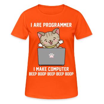 Programmer - Women's Breathable T-Shirt - neon orange - Front - AI Model Female 172 dark (172cm)