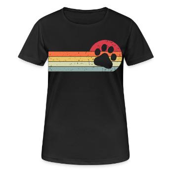 Hundepfote - Frauen T-Shirt atmungsaktiv - Schwarz - Vorne - AI Model Female 172 light (172cm)
