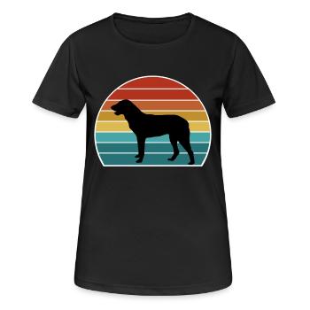 Cao De Castro Laboreiro Hund Silhouette Vintage Sonne - Frauen T-Shirt atmungsaktiv - Schwarz - Vorne - AI Model Female 172 light (172cm)