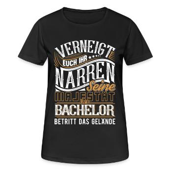 Bachelor - Frauen T-Shirt atmungsaktiv - Schwarz - Vorne - AI Model Female 172 light (172cm)