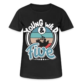 5e anniversaire pirate pirate pirate - T-shirt respirant Femme - noir - Devant - AI Model Female 172 light (172cm)