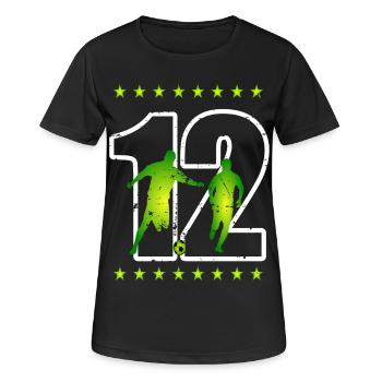 Football maillot numéro 12 - T-shirt respirant Femme - noir - Devant - AI Model Female 172 light (172cm)