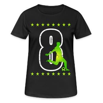 Football maillot numéro 08 - T-shirt respirant Femme - noir - Devant - AI Model Female 172 light (172cm)