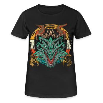 Drache, Drachen, asiatischer Drache - Frauen T-Shirt atmungsaktiv - Schwarz - Vorne - AI Model Female 172 light (172cm)