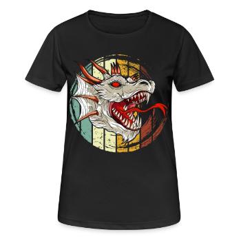 Drache, Drachen, asiatischer Drache - Frauen T-Shirt atmungsaktiv - Schwarz - Vorne - AI Model Female 172 light (172cm)