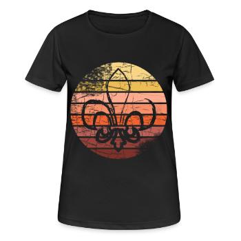 Camp scout de groupe scout - T-shirt respirant Femme - noir - Devant - AI Model Female 172 light (172cm)