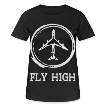 Avion - T-shirt respirant Femme - noir - Devant - AI Model Female 172 light (172cm)