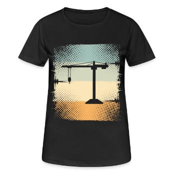 Kran - Frauen T-Shirt atmungsaktiv - Schwarz - Vorne - AI Model Female 172 light (172cm)