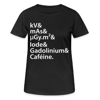 kV mAs Caféine Humour Café Radiologie Scanner Irm - T-shirt respirant Femme - noir - Devant - AI Model Female 172 light (172cm)