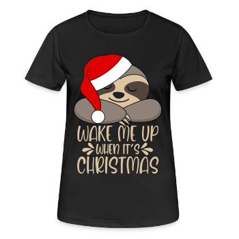 Réveille-moi quand c’est la paresse de Noël - T-shirt respirant Femme - noir - Devant - AI Model Female 172 light (172cm)