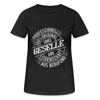 Geselle - Frauen T-Shirt atmungsaktiv - Schwarz - Vorne - AI Model Female 172 light (172cm)