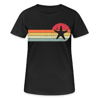 Seestern - Frauen T-Shirt atmungsaktiv - Schwarz - Vorne - AI Model Female 172 light (172cm)
