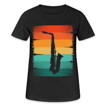 Saxophon Saxophonist - Frauen T-Shirt atmungsaktiv - Schwarz - Vorne - AI Model Female 172 light (172cm)
