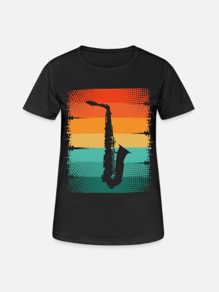 Saxophon Saxophonist - Frauen T-Shirt atmungsaktiv - Schwarz