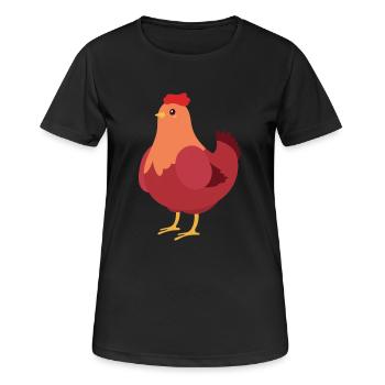 Hen Kawaii Cartoon Illustration Artwork Für Kinder - Frauen T-Shirt atmungsaktiv - Schwarz - Vorne - AI Model Female 172 light (172cm)