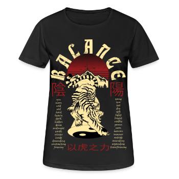 Ying and Yang Tiger - Women's Breathable T-Shirt - black - Front - AI Model Female 172 light (172cm)