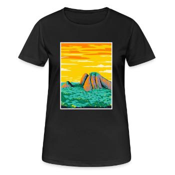 Guyana Amazonas Nationalpark WPA Poster Art Deco - Frauen T-Shirt atmungsaktiv - Schwarz - Vorne - AI Model Female 172 light (172cm)