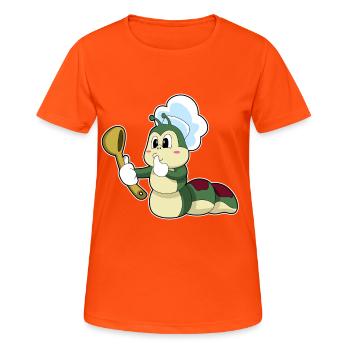 Raupe Koch Kochlöffel Kochen - Frauen T-Shirt atmungsaktiv - Neonorange - Vorne - AI Model Female 172 dark (172cm)