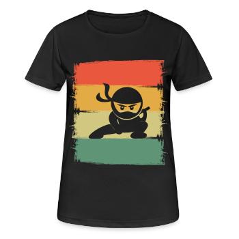Ninja - Frauen T-Shirt atmungsaktiv - Schwarz - Vorne - AI Model Female 172 light (172cm)