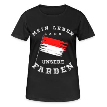 ROT Weiße Flagge - Frauen T-Shirt atmungsaktiv - Schwarz - Vorne - AI Model Female 172 light (172cm)