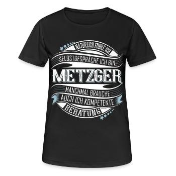 Metzger - Frauen T-Shirt atmungsaktiv - Schwarz - Vorne - AI Model Female 172 light (172cm)