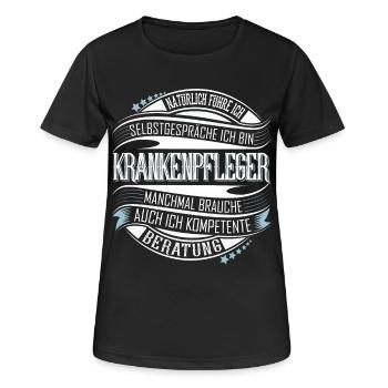 Krankenpfleger - Frauen T-Shirt atmungsaktiv - Schwarz - Vorne - AI Model Female 172 light (172cm)
