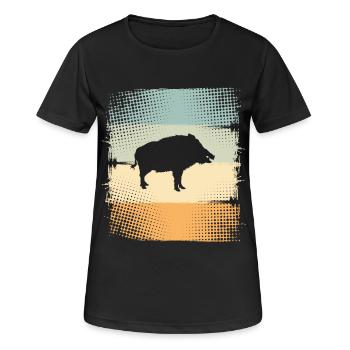 Sanglier - T-shirt respirant Femme - noir - Devant - AI Model Female 172 light (172cm)