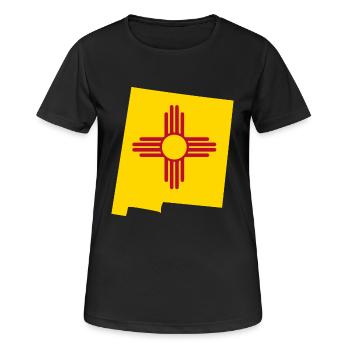 New Mexico USA Staat New Mexico Flagge Karte - Frauen T-Shirt atmungsaktiv - Schwarz - Vorne - AI Model Female 172 light (172cm)