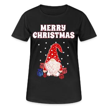 Merry Christmas Gnom Weihnachts Wichtel - Frauen T-Shirt atmungsaktiv - Schwarz - Vorne - AI Model Female 172 light (172cm)